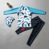 3 piece Boys Split Swimsuit Long sleeved Shirt Long Pants Sunscreen With Sun Hat Sun Protection Children Diving Suit blue 5 6years L