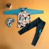 3 piece Boys Split Swimsuit Long sleeved Shirt Long Pants Sunscreen With Sun Hat Sun Protection Children Diving Suit blue 5 6years L