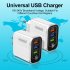 3 port Usb Mobile Phone Charger With Led Light 5V 3A Portable Fast Quick Charging Usb Adapter US EU Plug White EU Plug