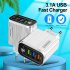 3 port Usb Mobile Phone Charger With Led Light 5V 3A Portable Fast Quick Charging Usb Adapter US EU Plug White EU Plug