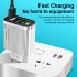3 port Usb Mobile Phone Charger With Led Light 5V 3A Portable Fast Quick Charging Usb Adapter US EU Plug White US Plug