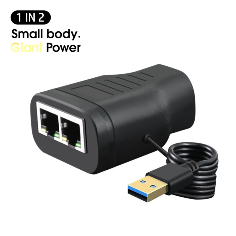 3-way Head Rj45 Ethernet Splitter 1 to 2 Network Extension Connector Distributor