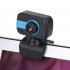30 Degrees Adjustable Webcam USB Camera Video Recording Web Camera with Microphone dark blue