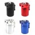 300ML Oil Catch Can Kit Universal Aluminum Oil Separator Catch Can With Breather Filter 6mm 8mm 10mm Adapters Baffled Tank Reservoir Automobile Accessories red