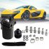 300ML Oil Catch Can Kit Universal Aluminum Oil Separator Catch Can With Breather Filter 6mm 8mm 10mm Adapters Baffled Tank Reservoir Automobile Accessories red