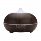 300ML Wood Grain Essential Oil Diffusers Ultrasonic Humidifier Portable Aromatherapy Diffuser with 7 Colors LED Light Air Purifiers Dark wood grain British regu