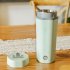300W Portable Travel Electric Kettle Anti Scalding Design 304 Stainless Steel Fast Water Boil Tea Pot Suitable For Milk Coffee Water Tea Green  US plug 