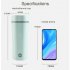 300W Portable Travel Electric Kettle Anti Scalding Design 304 Stainless Steel Fast Water Boil Tea Pot Suitable For Milk Coffee Water Tea Green  US plug 