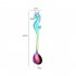 304 Stainless Steel Creative Hippocampus Shape Coffee Spoon Hangable Stirring Spoon Titanium Plating Multicolor Optional Colored hippocampus shapepoon