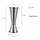 304 Stainless Steel Double Measuring Cup Curling Cup  1oz/2oz black plated