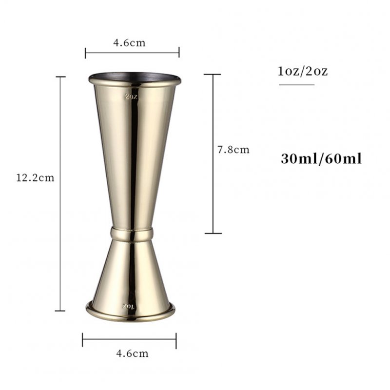 304 Stainless Steel Double Measuring Cup Curling Cup  1oz/2oz gold plated