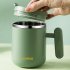 304 Stainless Steel Mug Water Cup Anti Falling With Cover Couple Sealed Office Coffee Cup green