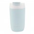 304 Stainless Steel Portable Tea  Cup Candy Color Coffee Cup With Pp Lid Straw blue