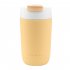 304 Stainless Steel Portable Tea  Cup Candy Color Coffee Cup With Pp Lid Straw yellow