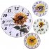 30CM Retro Pastoral Style Sunflower Pattern Wall Clock for Home Living Room Decor 4 