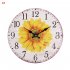 30CM Retro Pastoral Style Sunflower Pattern Wall Clock for Home Living Room Decor 4 