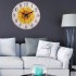 30CM Retro Pastoral Style Sunflower Pattern Wall Clock for Home Living Room Decor 2 