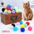 30Pcs Colorful Elastic Plush Balls Bite Resistant Molar Teeth Cleaning Toy for Cat