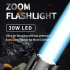 30W LED Flashlight Digital Power Display 6600mA Telescopic Zoom Super Bright Powerful Flash Light IPX4 Waterproof F441