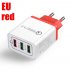 30W QC 3 0 Fast Quick Charger 3 Port USB Hub Wall Charger Adapter red European regulations