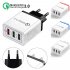 30W QC 3 0 Fast Quick Charger 3 Port USB Hub Wall Charger Adapter Navy blue European regulations