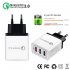 30W QC 3 0 Fast Quick Charger 3 Port USB Hub Wall Charger Adapter black European regulations