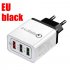 30W QC 3 0 Fast Quick Charger 3 Port USB Hub Wall Charger Adapter black European regulations