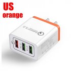 30W QC 3 0 Fast Quick Charger 3 Port USB Hub Wall Charger Adapter Orange U S  regulations