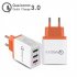 30W QC 3 0 Fast Quick Charger 3 Port USB Hub Wall Charger Adapter red U S  regulations