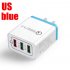 30W QC 3 0 Fast Quick Charger 3 Port USB Hub Wall Charger Adapter sky blue U S  regulations