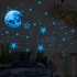 30cm Blue Moon 435pcs Blue Luminous Moon Star Sticker 166pcs Star Decal Decoration 30cm blue moon