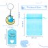 30pcs Elephant Keychains Set With Thank You Tag Organza Bags Guest Return Favors For Baby Shower Wedding Birthday Party Decoration blue