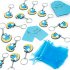 30pcs Elephant Keychains Set With Thank You Tag Organza Bags Guest Return Favors For Baby Shower Wedding Birthday Party Decoration blue