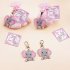 30pcs Keyring Set Including Elephant Keychains Organza Drawstring Bags Thank You Tags Baby Shower Favors Guests Return Gifts pink