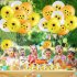30pcs Sunflower Keychains Set With Organza Bags Thank You Tags Wedding Birthday Party Thanksgiving Gift For Baby Shower Decorations with balloons set