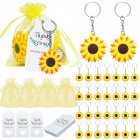 30pcs Sunflower Keychains Set With Organza Bags Thank You Tags Wedding Birthday Party Thanksgiving Gift