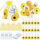 30pcs Sunflower Keychains Set With Organza Bags Thank You Tags Wedding Birthday Party Thanksgiving Gift