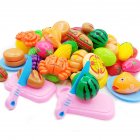 30pcs/set Cutting Toys Play Cutting Food Kitchen Toy Cutting Fruits Vegetables Pretend Food Playset Early Development Learning Toy Gifts for Christmas 36-piece set (30 cutable)