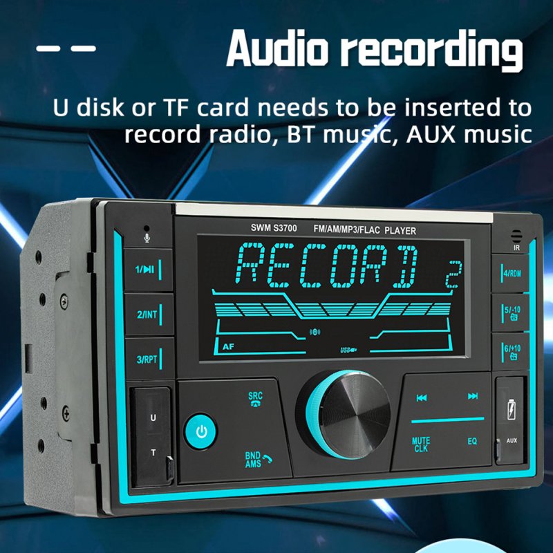 2-Din Car Radio Dual USB Charging Car Charger Mp3 Player Support Tf Card USB Disk Aux Input with Remote Control 