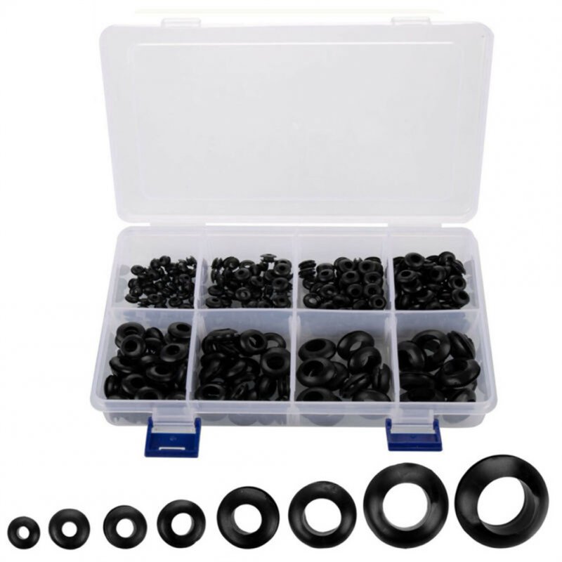 320pcs Rubber Grommet Waterproof Insulation Double-sided I-shaped Silicone Gasket Seal Assortment Set For Wire Protecting 320pcs