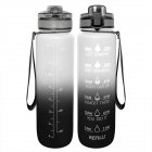 32OZ 1000ML Space  Cup Time Marker Leakproof BPA Free Portable Climbing Camping Sports Bottle White black