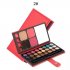 33 Colors Professional Eyeshadow Matte Shimmer Palette Blush Eyebrow Powder with Brush Makeup Kit  Rose red