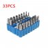 33pcs set Hollow Screwdriver Kit Hexagonal Hex Cross Torx Shaped Drills Hand Tools 33pcs set blue