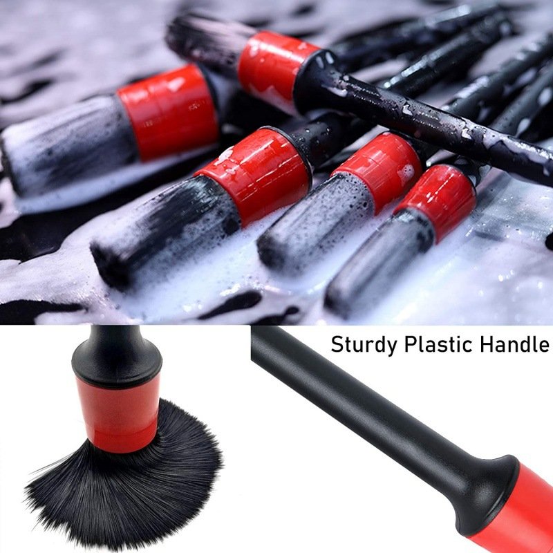 15Pcs Car Detailing Brushes Kit Auto Detailing Brushes Set For Interior Exterior Leather Air Vents Engine Dashboard 