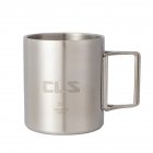 350ml Outdoor Camping Cup With Folding Handle 304 Stainless Steel Double Wall Water Mug Insulated Coffee Cup 350ml