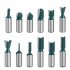 35pcs 1 2 Inch Shank 12 7mm Milling Cutter Set Carving Knife Woodworking Tool Engraving Milling Cutter Green