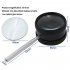 35x 50mm Handheld Magnifier Optical Glass Magnifying Glass For Antique Jewelry Amber Diamond Jade Appraisal  Rag Color Random  Black