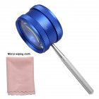 35x 50mm Handheld Magnifier Optical Glass Magnifying Glass For Antique Jewelry Amber Diamond Jade Appraisal (Rag Color Random) Blue