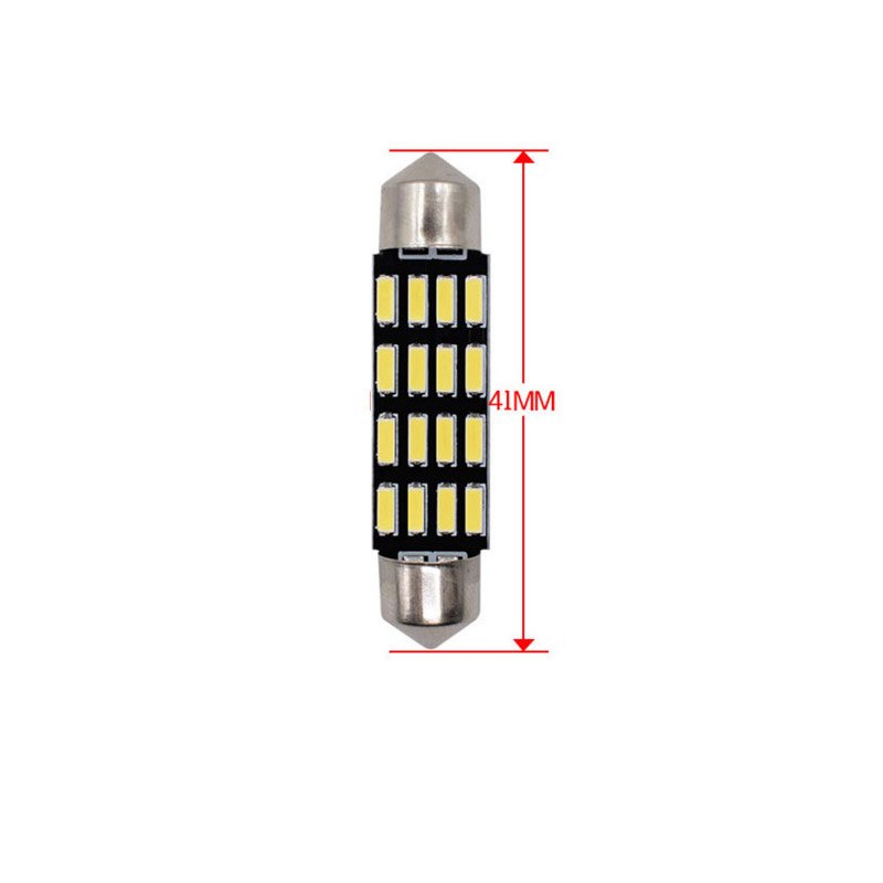 36/39/41mm LED Bulb Bright double - pointed reading lamp 5W Super Bright 4014 16SMD Interior Doom Lamp 41MM white