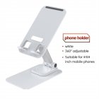 360 Adjustable Cell Phone Stand Angle Height Adjustable Holder Sturdy Phone Stand For Desk For Mobile Phones White